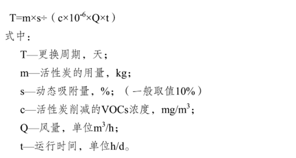 活性炭更換周期計(jì)算公式